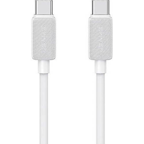 USAMS καλώδιο USB-C σε USB-C US-SJ691, 60W, 480Mbps, 1m, λευκό
