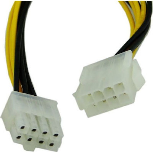 Powertech 8 Pin EPS male - 8 Pin EPS female Cable 0.2m CAB-W008