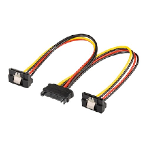 POWERTECH καλώδιο SATA 15pin male σε 2x 15pin female 90° 