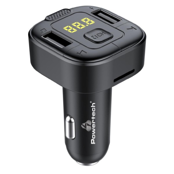 Powertech FM Transmitter Αυτοκινήτου με Bluetooth / MicroSD / USB PT-1028