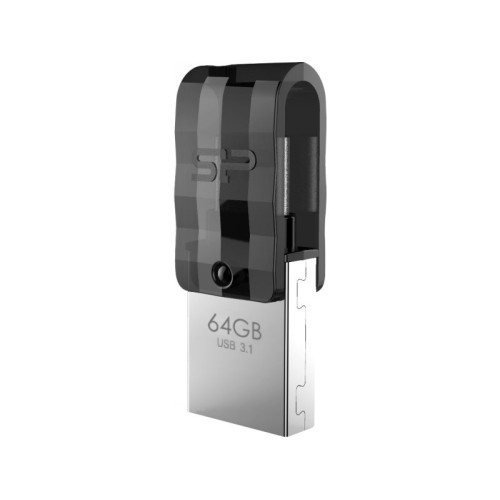 SILICON POWER Dual USB Flash Drive C31, USB 3.2 & USB-C, 64GB, μαύρο