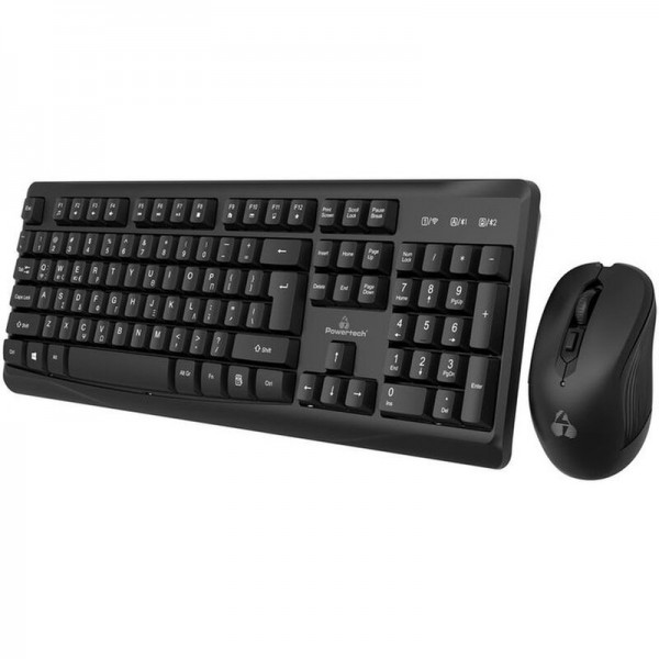  POWERTECH set ποντίκι & πληκτρολόγιο PT-1173, 2.4GHz & Bluetooth, μαύρο