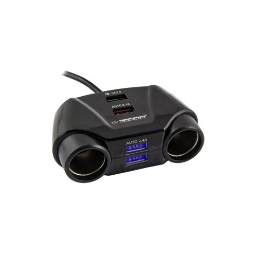 ESPERANZA Αναπτήρας Αυτοκινήτου με  SOCKET SPLITTER USB Γρήγορης Φόρτισης 3.0 PORT 