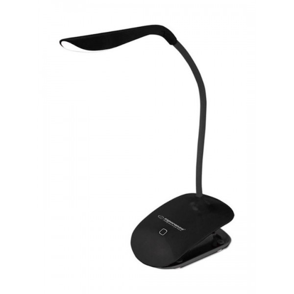 ESPERANZA ELD105W Mimosa Φωτιστικό Γραφείου LED με Ευέλικτο Σωλήνα, Μαύρο