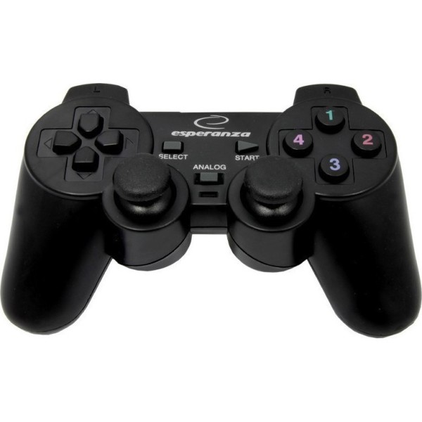 Warrior Ενσύρματο Gamepad για PC Μαύρο