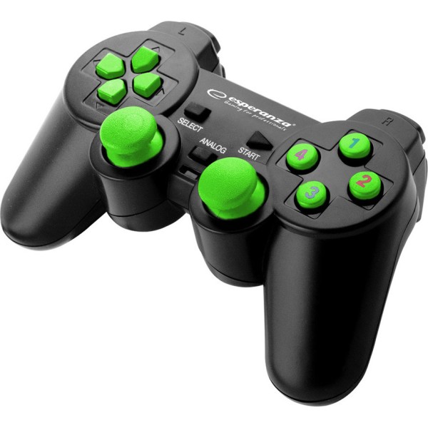 Warrior Ενσύρματο Gamepad για PC Black/Green