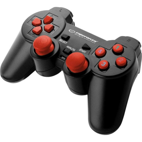 Warrior Ενσύρματο Gamepad για PC Black/Red