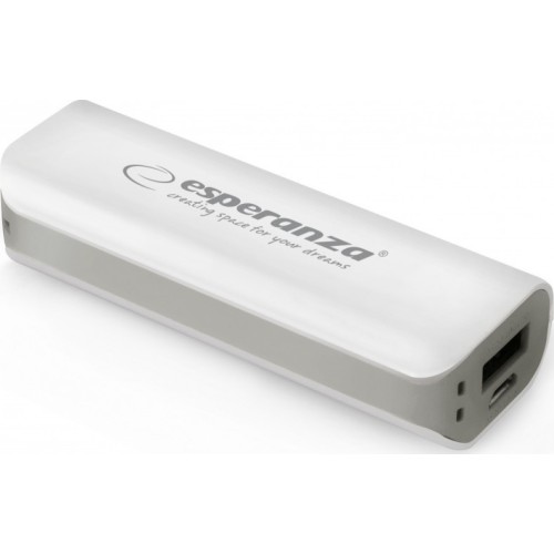 Esperanza EMP103 Power Bank 2200mAh με Θύρα USB-A Λευκό/Γκρι 
