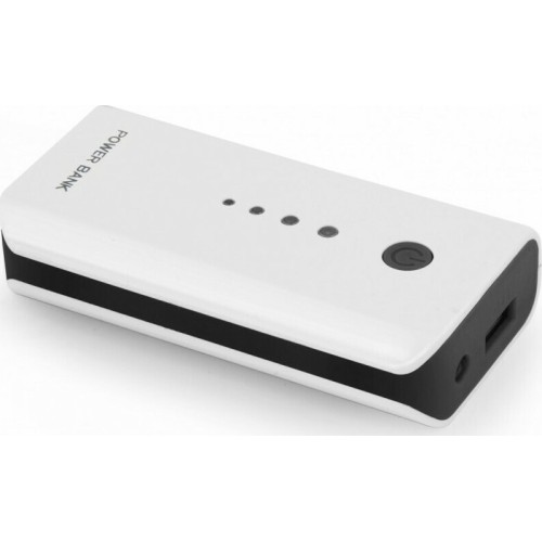 EMP104 Power Bank 5200mAh με Θύρα USB-A Λευκό/Μαύρο