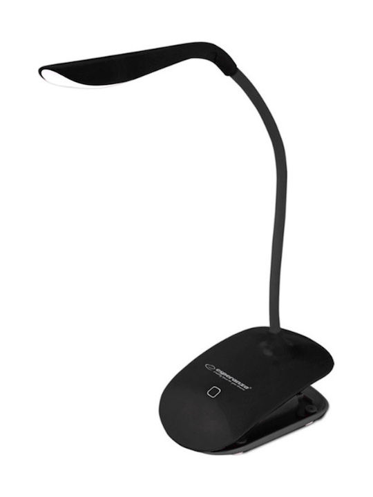 ESPERANZA ELD105W Mimosa Φωτιστικό Γραφείου LED με Ευέλικτο Σωλήνα, Μαύρο