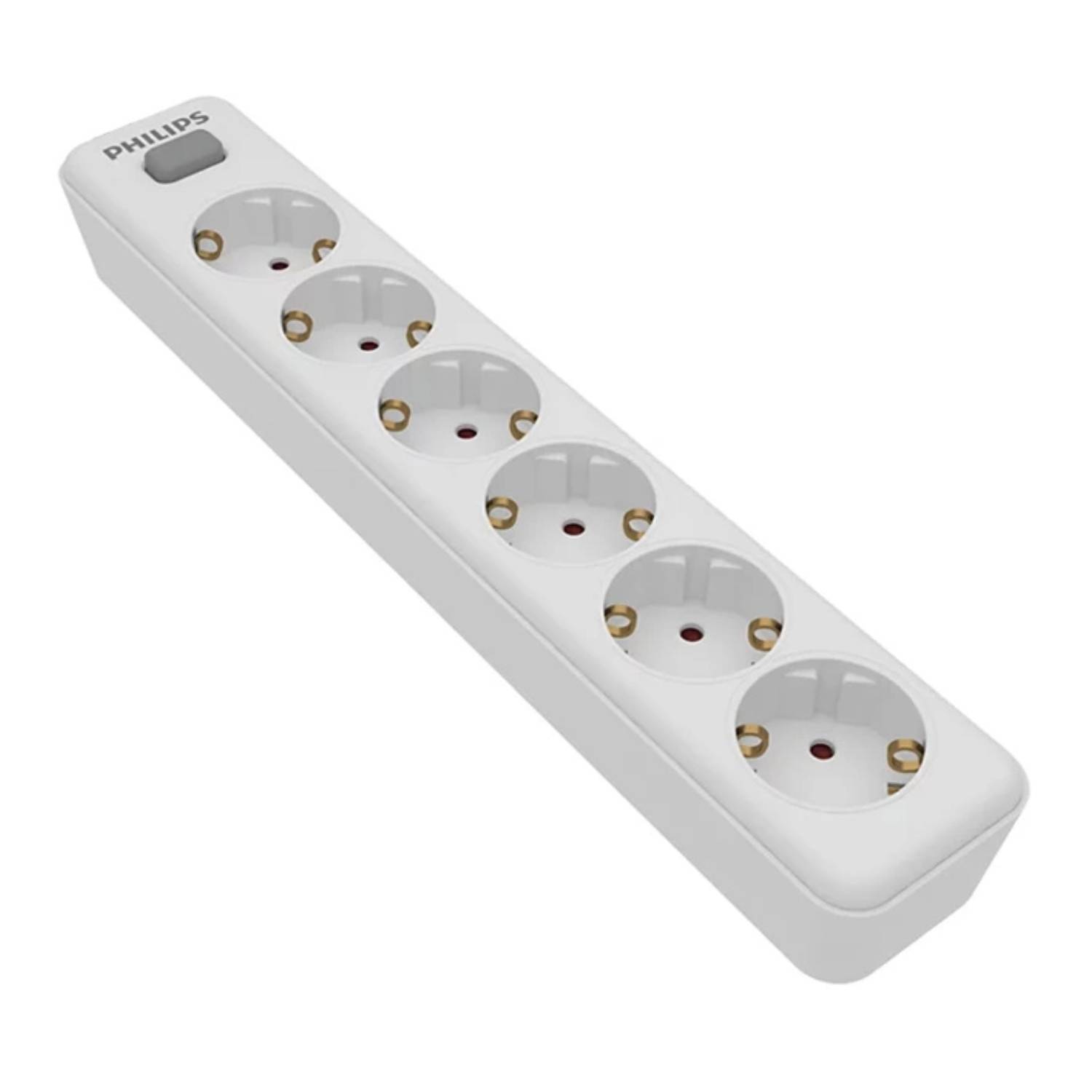 PHILIPS Πολύπριζο, 6x Schuko 16A, 2m, Λευκό (SPN1162WA-39)