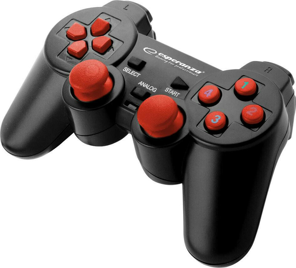 Warrior Ενσύρματο Gamepad για PC Black/Red