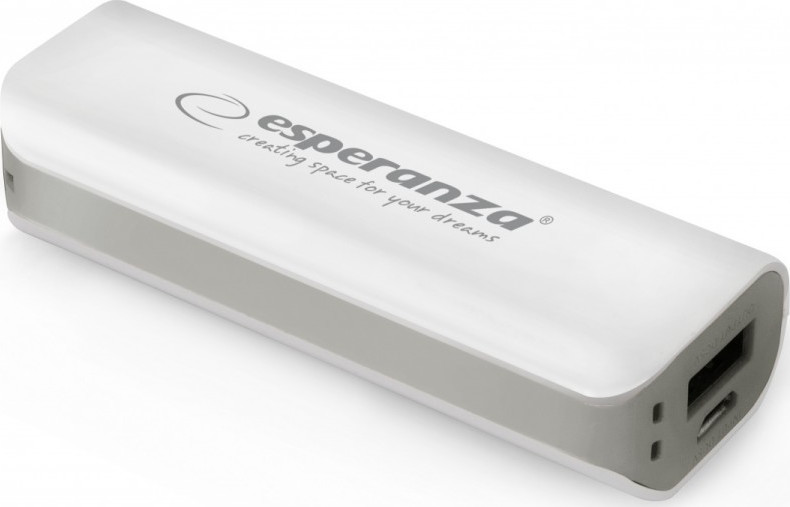 Esperanza EMP103 Power Bank 2200mAh με Θύρα USB-A Λευκό/Γκρι