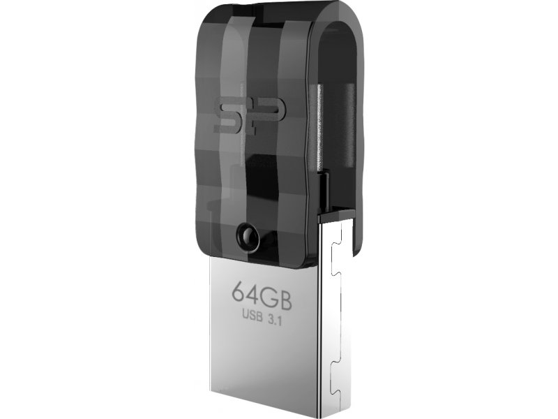 SILICON POWER Dual USB Flash Drive C31, USB 3.2 & USB-C, 64GB, μαύρο